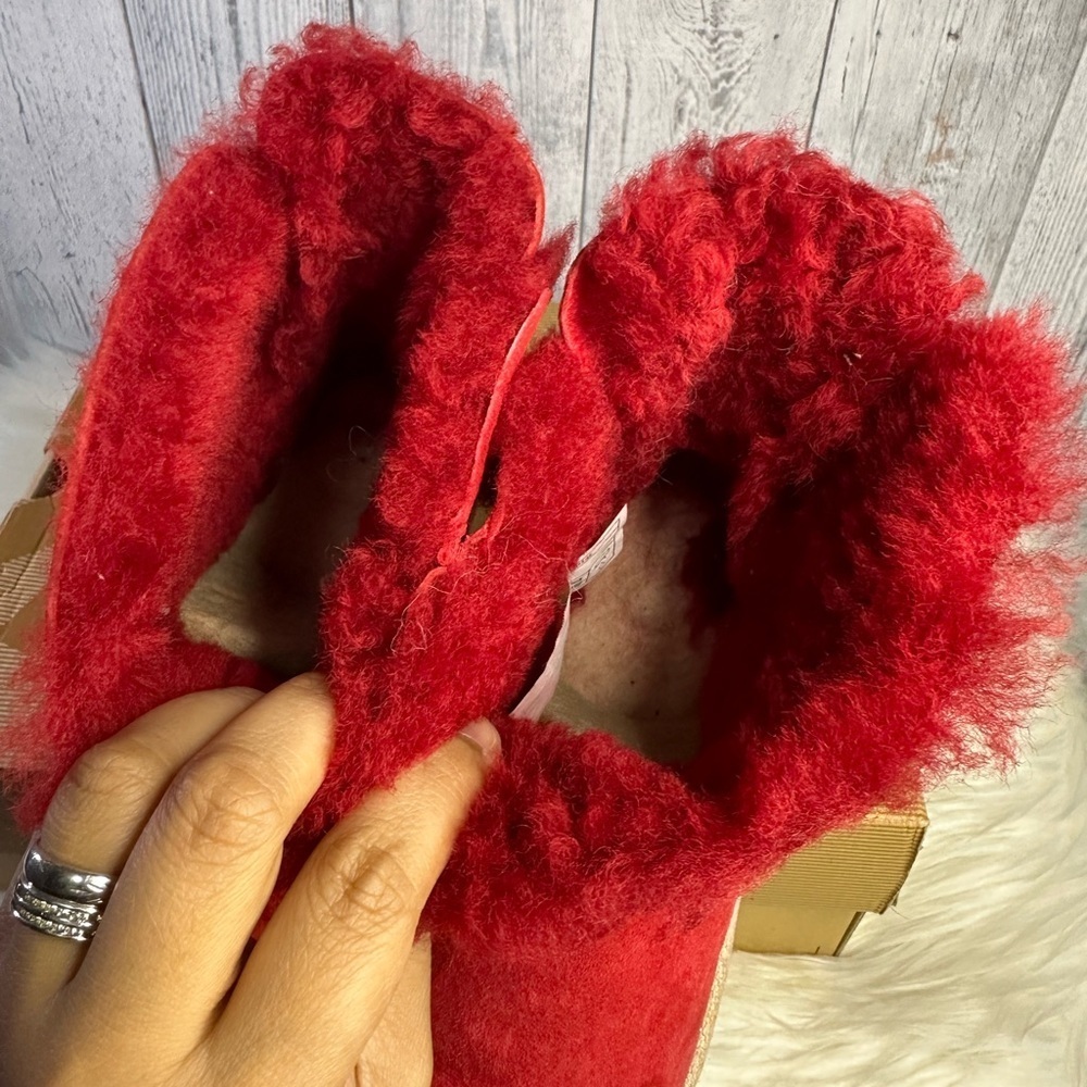 UGG kids selene bow winter boots in red - Picture 7 of 14